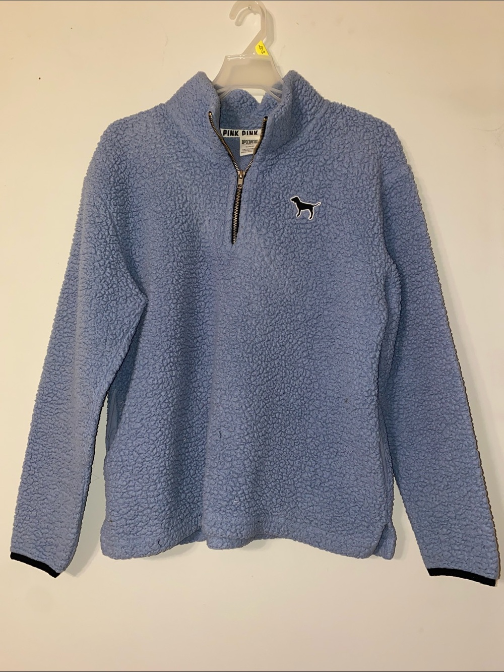Victoria's Secret PINK Light Blue Sherpa Quarter-Zip Pullover